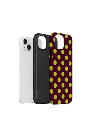 iPhone 15 Vorian Çift Katmanlı Bordo Limon Puantiye Kılıf
