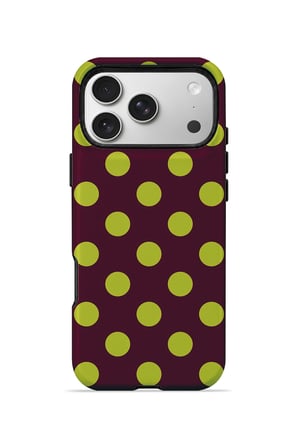 iPhone 17 Pro Vorian Çift Katmanlı Bordo Limon Puantiye Kılıf