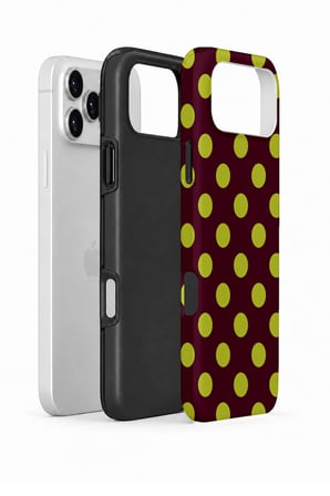 iPhone 17 Pro Vorian Çift Katmanlı Bordo Limon Puantiye Kılıf