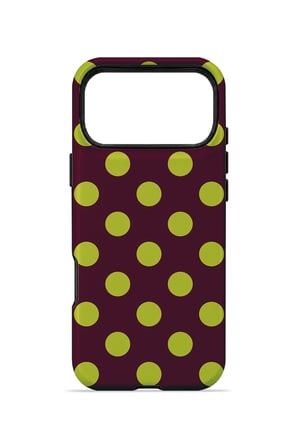 iPhone 17 Pro Vorian Çift Katmanlı Bordo Limon Puantiye Kılıf