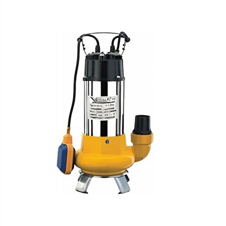 VX150M 1.5 HP 380v Flatörlü Pis Su Foseptik Parçalayıcılı Dalgıç Pompa ( Açık Fanlı )