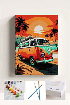 Sayılarla Boyama Seti Numaralı Tuval Fırça Boya VOSVOS 40X50 Cm