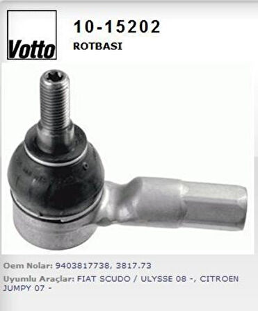 Votto 10-15202 Rot Başı Jumpy-C8-Scudo-Ulysse-806-Expert 07- 3817.73