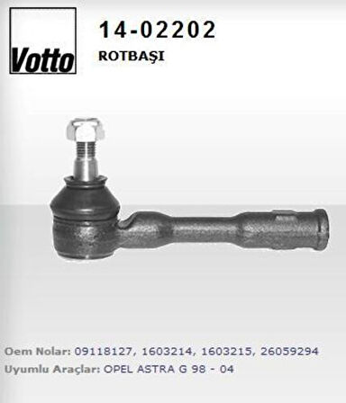 Votto 14-02202 Rot Başı Astra G-Astra H-Zafira 1603214