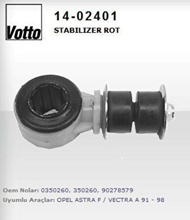 Votto 14-02401 Stabilizer Rot Ön 22mm Astra F-Vectra B-Vectra A 350260