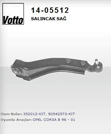 Votto 14-05512 Salıncak Rotilli Sağ Corsa B 5352012