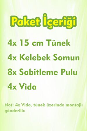 Vixpet Venty Papağan Tüneği 15 cm 4 Adet Pedikür Tünek / Macaw, KaKadu, Jako, Amazon, İskender..