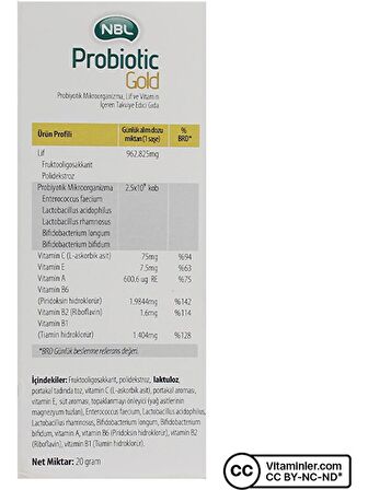 Nbl Probiotic Gold 20 Saşe