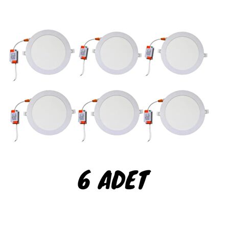 Asyagrup Voltek 3w Sıvaaltı Yuvarlak Slim Led Panel Armatür - Günışığı - 6 Adet