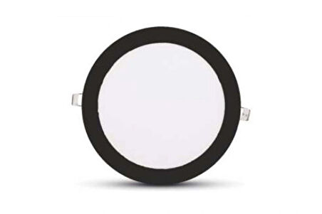 Asyagrup Voltek 12w Sıvaüstü Yuvarlak Led Panel Armatür / Siyah Kasa - Beyaz ışık