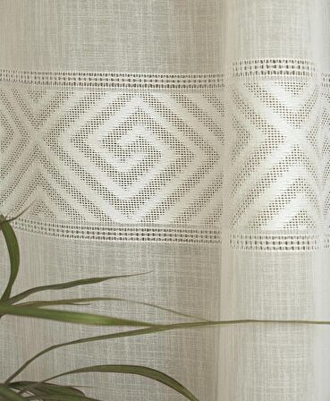 Massarelli VRC Desen Keten Tül Ekru  1-2 Seyrek Pile 