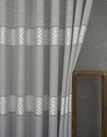 Massarelli VRC Desen Keten Tül Gri  1-3 Sık Pile 