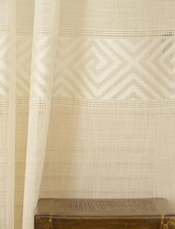 Massarelli VRC Desen Keten Tül Krem  1-2,5 Orta Sık Pile 