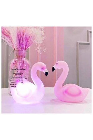 Vrdr company Kuğu Şeklinde Gece Lambası - Pembe Renk