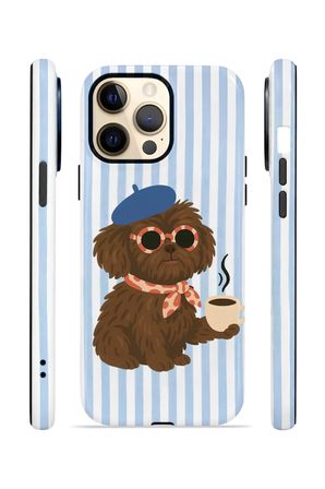 iPhone 13 Pro Max Vorian Çift Katmanlı MagSafe Kılıf Cafe Dog Riviera