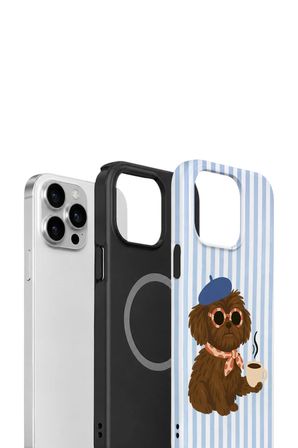 iPhone 13 Pro Max Vorian Çift Katmanlı MagSafe Kılıf Cafe Dog Riviera