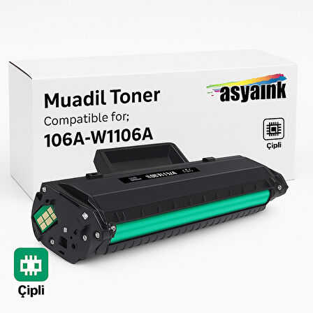 Asyaink HP W1106/106A Muadil Toner Çipli Yeni Versiyon 1000sf