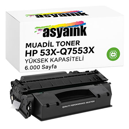 HP P2014 53X-Q7553X Muadil Toner 6000sf Yüksek Kapasiteli Asyaink