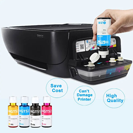 Asyaink Hp GT51 GT52 Serisi 4 Renk Muadil Mürekkep Seti