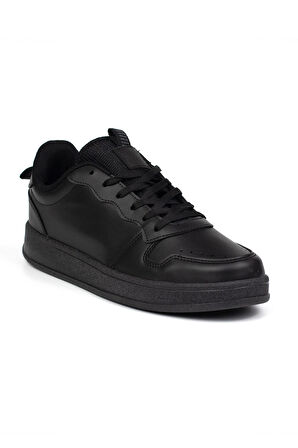 Unisex Siyah Bağcıklı Rahat Günlük Sneaker Spor Ayakkabı