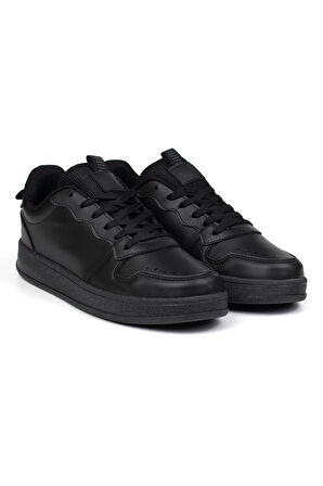Unisex Siyah Bağcıklı Rahat Günlük Sneaker Spor Ayakkabı
