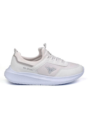 Erkek Beyaz Bağcıksız Esnek Çok Hafif Günlük Sneaker Spor Ayakkabı