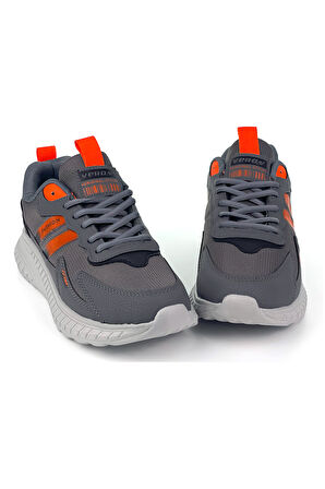 Unisex Füme Oranj Bağcıklı Esnek Hafif Günlük Sneaker Spor Ayakkabı