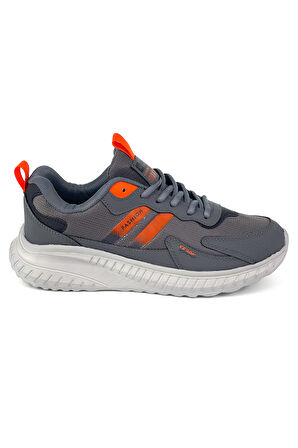 Unisex Füme Oranj Bağcıklı Esnek Hafif Günlük Sneaker Spor Ayakkabı