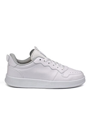 Unisex Beyaz Bağcıklı Rahat Günlük Sneaker Spor Ayakkabı