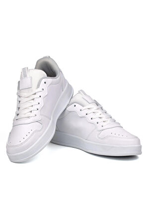 Unisex Beyaz Bağcıklı Rahat Günlük Sneaker Spor Ayakkabı