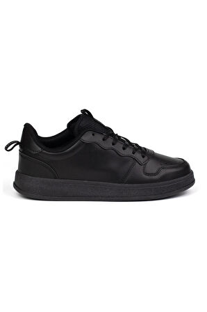 Unisex Siyah Bağcıklı Rahat Günlük Sneaker Spor Ayakkabı