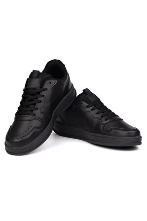 Unisex Siyah Bağcıklı Rahat Günlük Sneaker Spor Ayakkabı