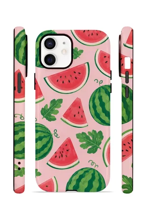 iPhone 12 Vorian Çift Katmanlı Kılıf Watermelon Garden Party