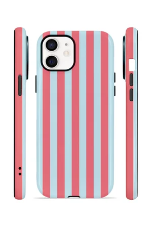 iPhone 12 Vorian Çift Katmanlı Kılıf Poolside Candy Stripe