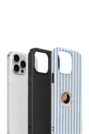 iPhone 12 Pro Vorian Çift Katmanlı Kılıf Morning Coffee Stripe