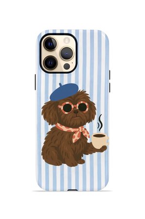 iPhone 12 Pro Max Vorian Çift Katmanlı Kılıf Cafe Dog Riviera