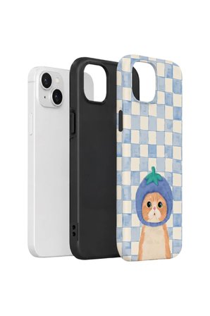 iPhone 15 Vorian Çift Katmanlı Kılıf Blueberry Cat Check