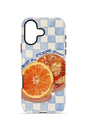 iPhone 16 Vorian Çift Katmanlı Kılıf Orange Press Collage