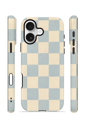 iPhone 16 Vorian Çift Katmanlı Kılıf Powder Blue Checker