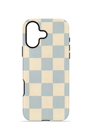 iPhone 16 Vorian Çift Katmanlı Kılıf Powder Blue Checker