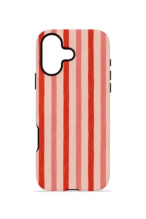 iPhone 16 Vorian Çift Katmanlı Kılıf Coral Cream Stripe