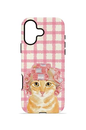 iPhone 17 Vorian Çift Katmanlı Kılıf Pink Picnic Cat