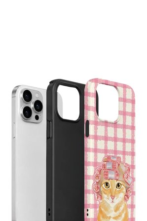 iPhone 13 Pro Vorian Çift Katmanlı Kılıf Pink Picnic Cat