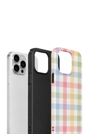 iPhone 13 Pro Max Vorian Çift Katmanlı Kılıf Pastel Gingham