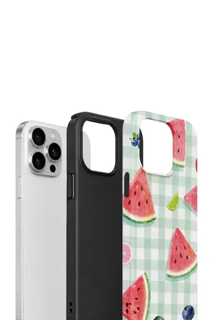 iPhone 13 Pro Max Vorian Çift Katmanlı Kılıf Watermelon Picnic Gingham