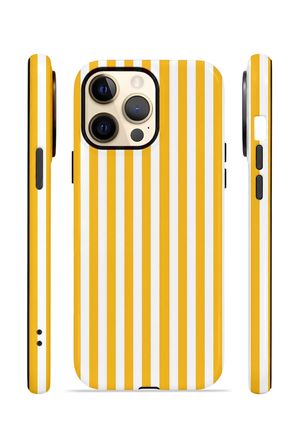 iPhone 13 Pro Max Vorian Çift Katmanlı Kılıf Golden Pinstripe