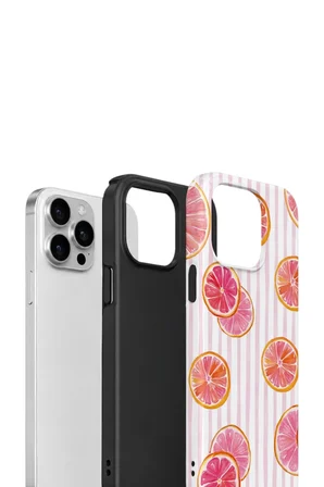 iPhone 14 Pro Vorian Çift Katmanlı Kılıf Pink Grapefruit Garden