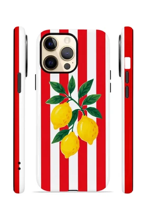 iPhone 14 Pro Vorian Çift Katmanlı Kılıf Lemon Parade Red
