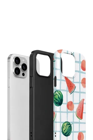 iPhone 14 Pro Vorian Çift Katmanlı Kılıf Watermelon Grid
