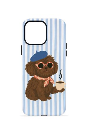 iPhone 14 Pro Vorian Çift Katmanlı Kılıf Cafe Dog Riviera